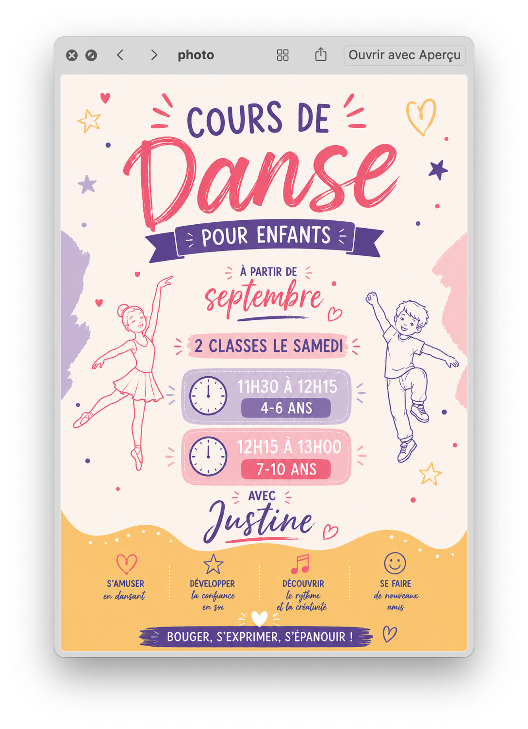 Cours de Danse pour Enfants — à partir de septembre !