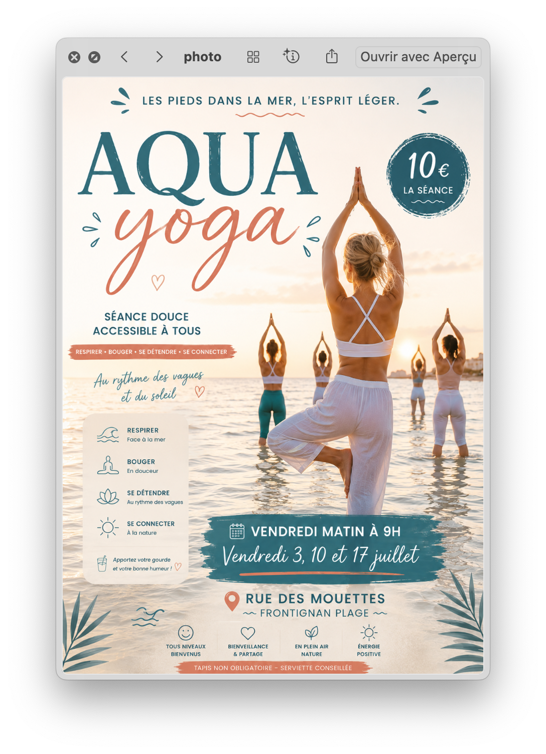 Aqua Yoga — les pieds dans la mer, l'esprit léger