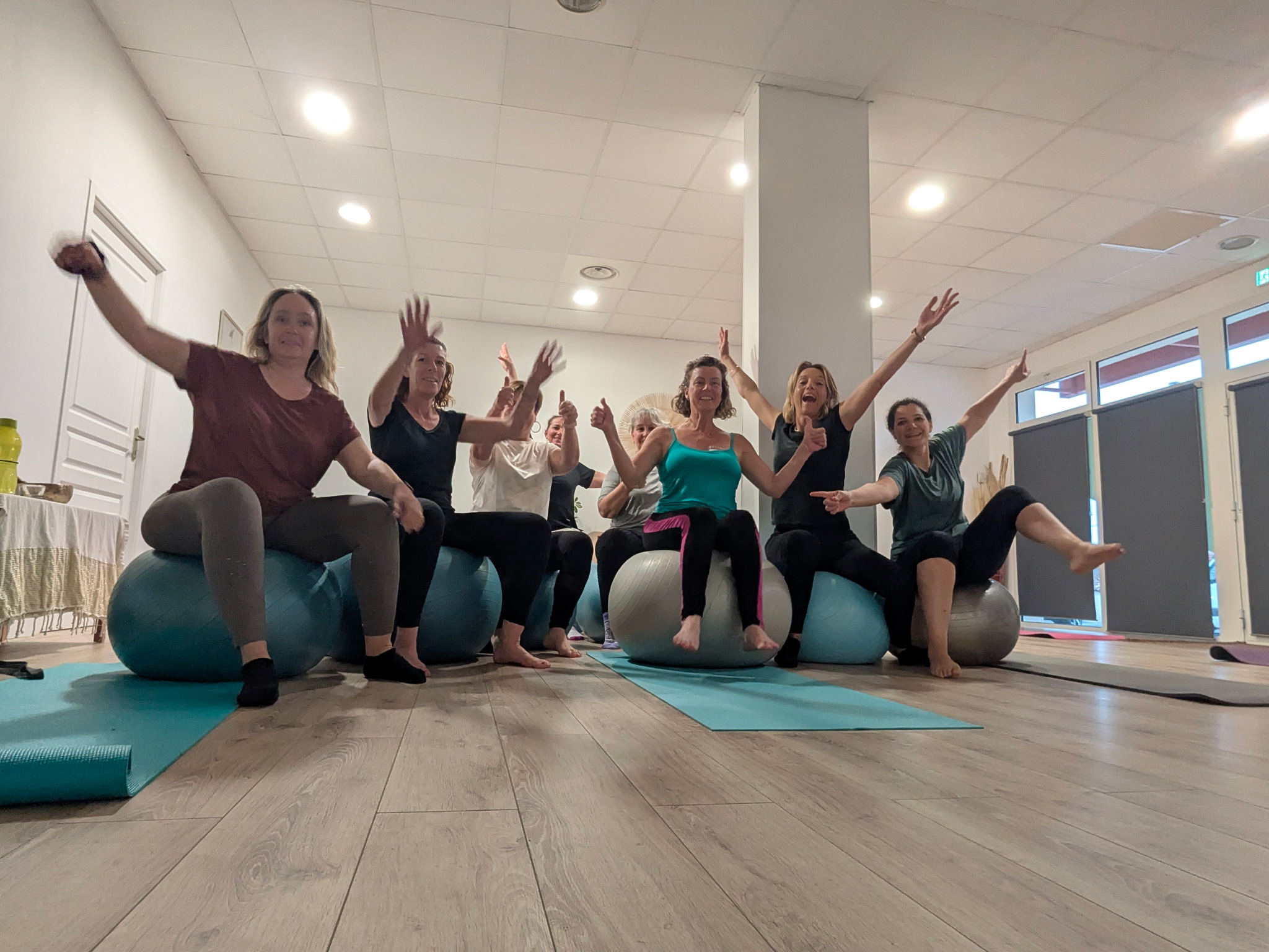Cours de pilates avec swissball au O Studio